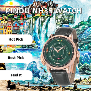 <span class=keywords><strong>Reloj</strong></span> Mecánico para <span class=keywords><strong>Hombre</strong></span> Pindu Designs NH35 con Botón <span class=keywords><strong>de</strong></span> Presión, Espejo <span class=keywords><strong>de</strong></span> Zafiro Azul, Ancho <span class=keywords><strong>de</strong></span> Correa <span class=keywords><strong>de</strong></span> 22 mm, Estilo Hip Hop por Jacob - Product Image 2