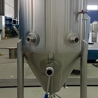 Fermenteur à bière de 70 L, réservoir de fermentation conique en acier avec enveloppe de refroidissement, cuve de fermentation pour micro-brasserie