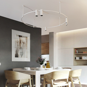 Kit de Iluminación LED Europeo Personalizado, Riel de Techo de Latón con Focos Deslizables para Sala de Estar o Cocina - Product Image 1