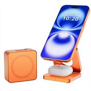 Cargador Inalámbrico Magnético Plegable 3 en 1 de 25W 9V/2A Modelo Iw31 para Teléfono Móvil, Auriculares y Reloj con Soporte de Escritorio - Product Image 1