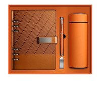 Cadeau VIP personnalisé : Clé USB avec boîte de luxe, agenda 2026, carnet en cuir PU bleu foncé A5 avec stylos, bloc-notes et gourde