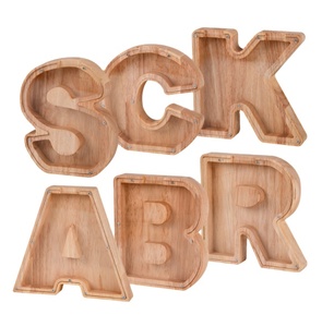 Custom Wooden Alphabet Piggy Bank Letter Piggy Bank Money Box Piggy Bank For Kids