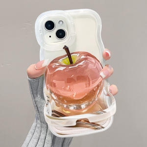 Funda Protectora para Teléfono Móvil de TPU con Borde Ondulado, Doble Soporte Invisible y Estampado de Frutas Rosadas para <span class=keywords><strong>iPhone</strong></span> 11 <span class=keywords><strong>12</strong></span> 13 14 15 16 17 Pro Max - Product Image 1