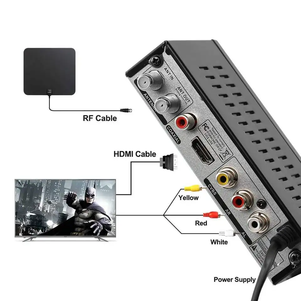 كامل HD جهاز استقبال رقمي DVB-T2 TDT كولومبيا حار بيع dvb t2set أعلى مربع