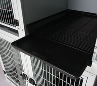 Longermay Cage Animale en Acier Inoxydable Grande Taille, Fournisseurs de Cages 3 Étages pour Chats, Maisons de Garde Vétérinaire pour Chats et Chiens