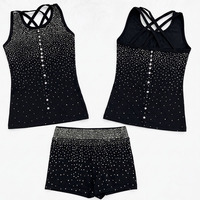 Ensemble de danse pour filles sur mesure avec haut court à sequins à une épaule et jupe plissée - Costume de danse lyrique scintillant lavande pour enfants