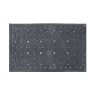 Alfombra de baño y tapete Levina gris oscuro de 60x100cm, de algodón jacquard, premium, suave, altamente absorbente, lavable, hecho en Turquía. - Product Image 2