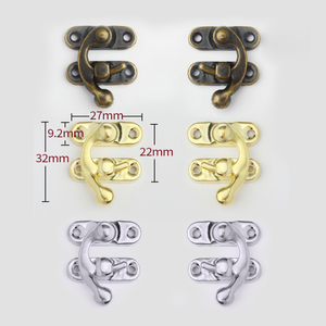 빈티지 메탈 소형 보석함 잠금장치 가구용 후크 잠금쇠 실버 래치 클라스프 버클 - Product Image 1