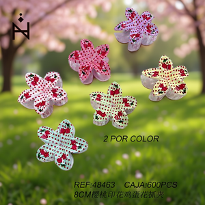 Pinzas para el Cabello con Diseño de Flores de Cereza Kt de 8 cm, Estilo Dulce para Mujeres y Niñas - Product Image 2