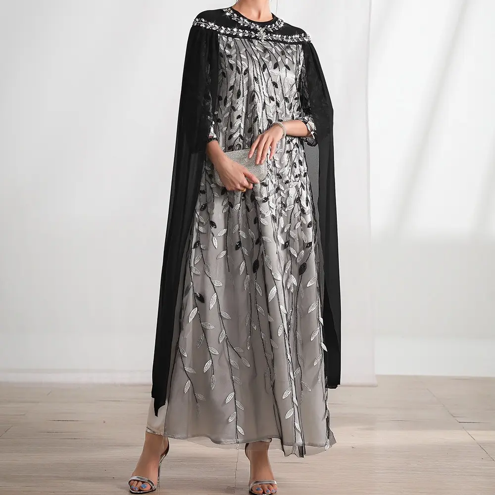 जम्मू एंड एच 2022 उच्च गुणवत्ता मनके कढ़ाई डिजाइन आधुनिक शैली दुबई abaya मुस्लिम पोशाक शानदार इस्लामी कपड़े पार्टी पोशाक