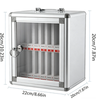 Boîte de rangement pour téléphones à 12 emplacements avec serrure et poignée supérieure, casier pour téléphones portables à coins arrondis pour salle de classe, salle de réunion, bureau