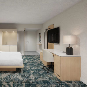 Lit de chambre d'hôtel pour auberge de jeunesse, mobilier d'hôtel, cadre de lit king-size, mobilier d'hôtel commercial en bois, applicable aux locations d'appartements - Product Image 2