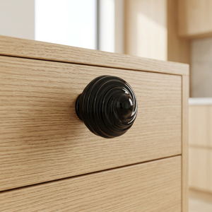 Black Round Vintage <b>Drawer</b> Knob Custom Finishing Minimalist Style Bolt Inserting Type for <b>Drawers</b> Eco Friendly Hardware Knobs - Product Image 1