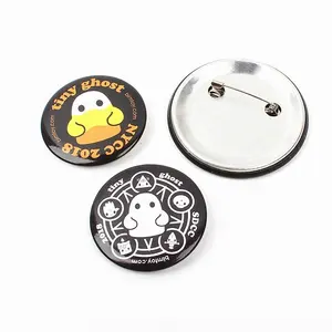 Botão de borracha de metal, fabricante de logotipo de metal personalizado botão bonito com pino de segurança níquel-livre de suporte de alumínio
