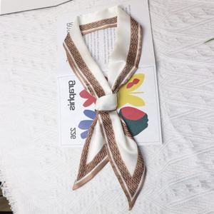 XinHe Multi Usage Nouveau Design Imprimé Long Foulard En Soie Foulards Sac À Main Écharpe Foulards En Soie Ruban pour Femmes Élégant - Product Image 6