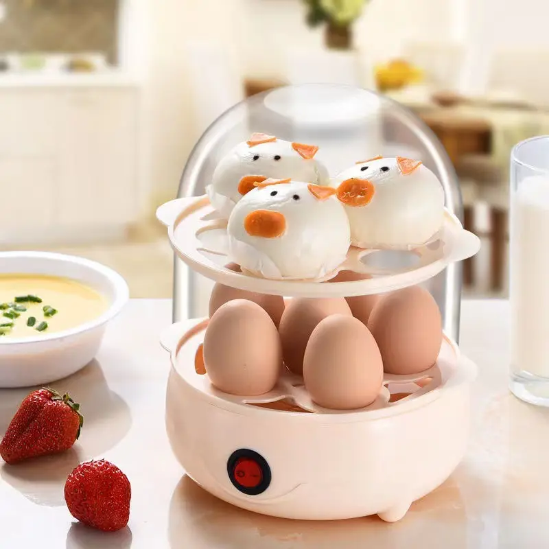 دروبشيبينغ بخار البيض المسلوق بطبقة مزدوجة للاستخدام المنزلي متعدد الوظائف حساء البيض على البخار صغير بيض مسلوق