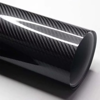 Autocollant en PVC effet carbone forgé, changeant de couleur, pour console centrale, rétroviseur, film intégral noir