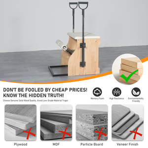 Chaise multifonctionnelle en chêne massif, vente chaude, stabilité garantie |   Équipement d'entraînement pour la force et l'équilibre du tronc |   Pour la maison, le studio et la salle de sport - Product Image 4
