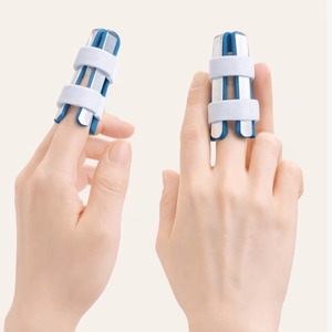 Attelle de doigt réglable en aluminium avec sangle Velcro pour fracture, doigt de batteur et soutien articulaire - Product Image 1
