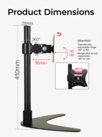 Nouveau support de moniteur commercial élégant HILLPORT pour écrans de 14 à 32 pouces, capacité de 8 kg, support de réception, VESA 50x50 75x75 100x100