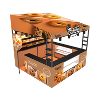Stand d'exposition portable 10x10 pieds avec cadre en aluminium, impression par sublimation couleur, design LED, pour salon professionnel, café, bar