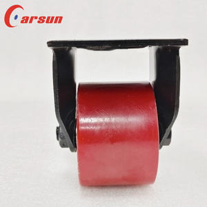 Heavy Equipment Casters 540kg Capacity <b>Cast</b> <b>Iron</b> Core Polyurethane Wheel Steel Ball Bearings Rigid&Swivel Fixed Casters - Product Image 4