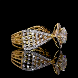 Regal Spark Lab Anillo de diamantes Corte redondo Halo Ajuste 14K 18K Oro - Product Image 2