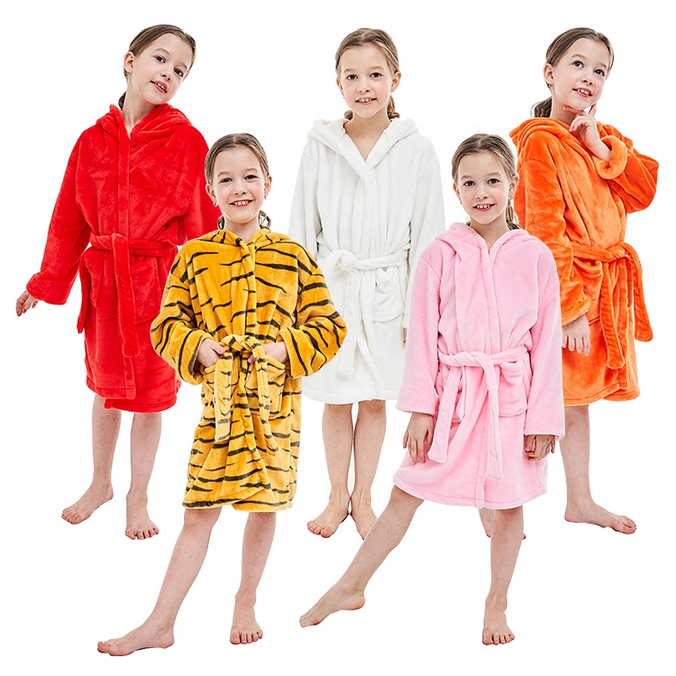 Лидер продаж, детский пляжный халат MICHLEY с капюшоном для сна для девочек на заказ