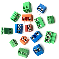 Connecteur de bornier à vis AOSI pour PCB, à broches angulaires, FPC2.5-XX-508-00, 5.08mm, 300V, couleur verte, type enfichable, contact en laiton, 50A