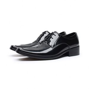 High Quality Men's VALENTINA Leather Lace-up <b>Pointed</b> <b>Toe</b> Formal Wedding Shoes with Insole <b>Flat</b> Design Anti-Slip Summer Spring - Product Image 3