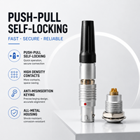 Connecteur aviation mâle auto-bloquant UHUB Push Pull 10 broches FGG 1B, fiche circulaire