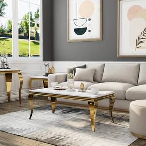Mesa de Centro Moderna de Lujo con Borde Dorado, Mesa Auxiliar de Alta Gama para Muebles de Hogar Contemporáneos, Juego de Mesa de Centro para Sala de Estar, Venta Caliente <span class=keywords><strong>2026</strong></span>, Cantidad Mínima de Pedido 50 Piezas - Product Image 2