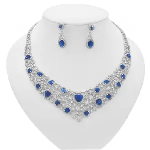 Mode Dames Sieraden Set Hoge Kwaliteit Zirkoon Ketting Oorbellen Set Party Prom Dating Valentijnsdag Jubileum Cadeau