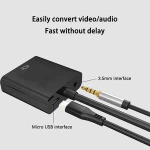 Кабель-конвертер HDMI-VGA 16 см с аудиовыходом и преобразователем питания для ТВ и компьютера, кабель ABS HD с выходным интерфейсом 3.55 и <span class=keywords><strong>Micro</strong></span> <span class=keywords><strong>USB</strong></span> - Product Image 5