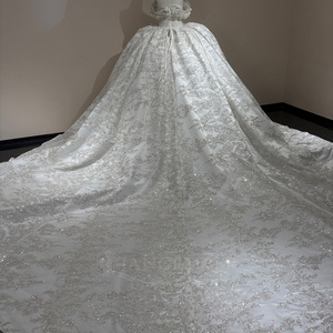 Wx382 Modern Crystal Beaded Lace Applique Ball Gown <b>Wedding</b> Dress Sweetheart Neckline Chapel Train Backless Design- - Product Image 6