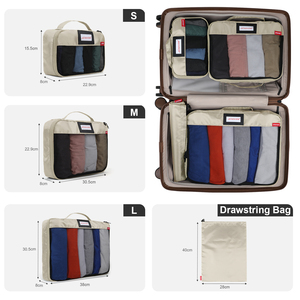Tùy Chỉnh Bộ Hành Lý Đa-Có Kích Thước Du Lịch Tổ Chức Túi Nén Du Lịch <span class=keywords><strong>Kit</strong></span> Đóng Gói Cube Set Với Thoáng Khí Lưới Cửa Sổ - Product Image 4