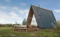 Petite maison préfabriquée à structure en acier léger Ensemble de construction de maisons à ossature Hôtel Triangle Maison