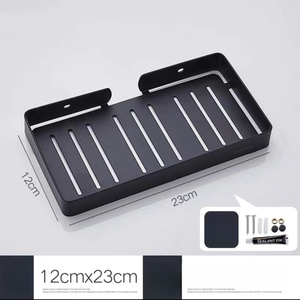 Porte-savon mural en acier inoxydable rectangulaire 9,5x13,5 cm, design minimaliste avec drainage automatique, finition polie pour salle de bain - Product Image 5