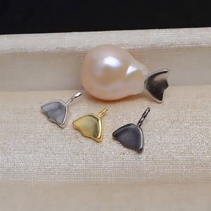 Soporte para Accesorios Hecho a Mano, Plata S925, Forma de Cola de Pez, Estilo Barroco, Versátil, para Cuentas de 3mm y 4mm, Juego de 1 Par, Modelo 4228 - Product Image 1