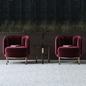 लक्जरी नॉर्डिक डिजाइन प्राचीन आधुनिक कुर्सियों कपड़े मखमल एक्सेंट हाथ लाउंज कुर्सी धातु कार्यालय कुर्सी होटल कमरे में रहने वाले फर्नीचर