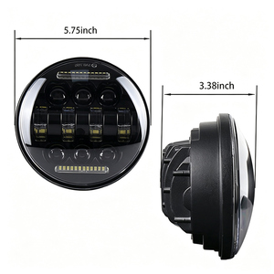 Faro LED de 5.75 pulgadas para motocicleta Harley, con ojo de ángel, DRL, luz alta y baja, redondo, delantero, para circulación diurna. - Product Image 3