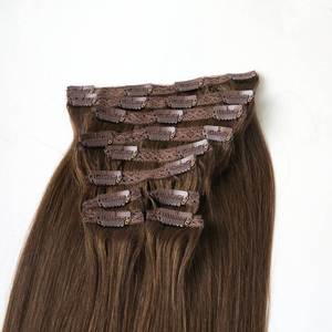 Extensions de cheveux à clipser Xuchang <span class=keywords><strong>Harmony</strong></span> 120g 22 pouces, double épaisseur, 100% cheveux humains lisses et soyeux, ondulés, teints, à extrémités épaisses - Product Image 3
