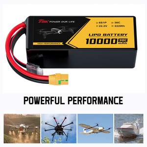 TMK 맞춤형 <span class=keywords><strong>RC</strong></span> 드론 리포 배터리 <span class=keywords><strong>10000mAh</strong></span> 22.2V 6S1P 30C 연속 방전 반고체 배터리 UAV 400Wh/kg 500-사이클 CE - Product Image 6