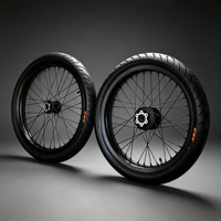 Nouvelles roues en alliage d'aluminium Supermoto 17 pouces pour pneus Light Bee X LBX 70/90-17 90/80-17 DOT, haute adhérence, rayons en acier inoxydable