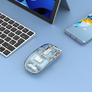 2024 HXSJ T900 Mini ratón inalámbrico para juegos 400mAH recargable 2400DPI silencioso ligero diseño transparente para diestros - Product Image 6