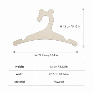 Cintres en bois en forme de tête d'ours pour bébés, lot de 10, gain de place, antidérapants, organisateur de placard pour armoire et magasin de vêtements pour enfants - Product Image 3