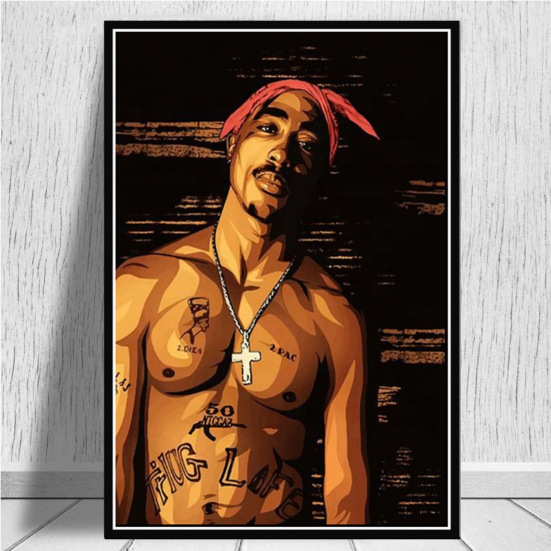 ヒップホップ2PACレジェンドスターポスターとプリントラッパー