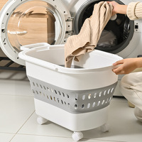 Panier à linge pliable pour bébé avec roulettes, bac de rangement pliable pour la chambre d'enfant, panier à linge sale roulant pour la chambre des enfants