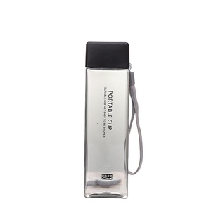 Nueva Botella de Agua Cuadrada de <span class=keywords><strong>Pl</strong></span>ástico Esmerilado, Portátil, Transparente, para Jugos de Frutas, a Prueba de Fugas, para Deportes al Aire Libre, Viajes y Campamento - Product Image 1