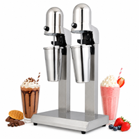 Nouvelle machine à milkshake automatique en acier inoxydable à double tête, machine à thé à bulles électrique 220V, mélangeur de mousse